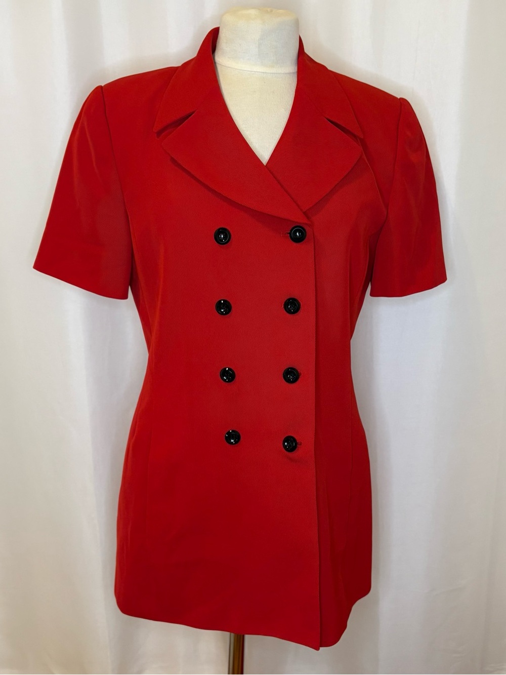 Kasper Red Double-Breasted Short-Sleeve Blazer & Skirt